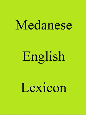 cover image of Medanese English Lexicon